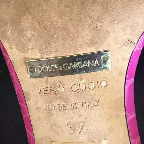 Vintage Dolce & Gabbana Fuchsia Kitten Heels Like New w/Original Box - Picture 7 of 8